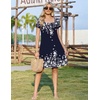 Zeagoo Summer Dresses for Women 2026 Sundress Short Petal Sleeve Dress with Pockets Floral Dresses for Casual(Floral-sf184)