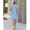 Zeagoo Summer Dresses for Women 2026 Sundress Short Petal Sleeve Dress with Pockets Floral Dresses for Casual(Floral-xh41)