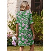 Zeagoo Summer Dresses for Women 2026 V Neck Ruffle Sleeve Loose Shift Dress Hawaiian Sundress Beach Vacation Clothes(A01-green Floral)