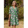 Zeagoo Summer Dresses for Women 2026 V Neck Ruffle Sleeve Loose Shift Dress Hawaiian Sundress Beach Vacation Clothes(A01-green Floral)