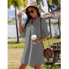 Zeagoo Summer Dresses for Women 2026 V Neck Ruffle Sleeve Loose Shift Dress Hawaiian Sundress Beach Vacation Clothes(A02-black and White Stripes)