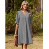Zeagoo Summer Dresses for Women 2026 V Neck Ruffle Sleeve Loose Shift Dress Hawaiian Sundress Beach Vacation Clothes(A02-black and White Stripes)