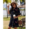 Zeagoo Summer Dresses for Women 2026 V Neck Ruffle Sleeve Loose Shift Dress Hawaiian Sundress Beach Vacation Clothes(Black Floral)