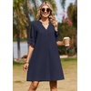 Zeagoo Summer Dresses for Women 2026 V Neck Ruffle Sleeve Loose Shift Dress Hawaiian Sundress Beach Vacation Clothes(Blue)