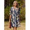 Zeagoo Summer Dresses for Women 2026 V Neck Ruffle Sleeve Loose Shift Dress Hawaiian Sundress Beach Vacation Clothes(Blue Gradient)