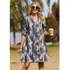 Zeagoo Summer Dresses for Women 2026 V Neck Ruffle Sleeve Loose Shift Dress Hawaiian Sundress Beach Vacation Clothes(Blue Gradient)
