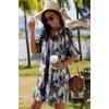 Zeagoo Summer Dresses for Women 2026 V Neck Ruffle Sleeve Loose Shift Dress Hawaiian Sundress Beach Vacation Clothes(Blue Gradient)
