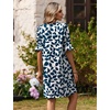 Zeagoo Summer Dresses for Women 2026 V Neck Ruffle Sleeve Loose Shift Dress Hawaiian Sundress Beach Vacation Clothes(Blue Leaves)