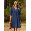 Zeagoo Summer Dresses for Women 2026 V Neck Ruffle Sleeve Loose Shift Dress Hawaiian Sundress Beach Vacation Clothes(Blue Polka Dots)