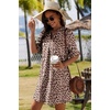 Zeagoo Summer Dresses for Women 2026 V Neck Ruffle Sleeve Loose Shift Dress Hawaiian Sundress Beach Vacation Clothes(Dark Leopard Print)