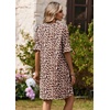 Zeagoo Summer Dresses for Women 2026 V Neck Ruffle Sleeve Loose Shift Dress Hawaiian Sundress Beach Vacation Clothes(Dark Leopard Print)