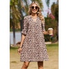 Zeagoo Summer Dresses for Women 2026 V Neck Ruffle Sleeve Loose Shift Dress Hawaiian Sundress Beach Vacation Clothes(Dark Leopard Print)