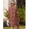 Zeagoo Summer Dresses for Women 2026 V Neck Ruffle Sleeve Loose Shift Dress Hawaiian Sundress Beach Vacation Clothes(Dark Red Floral)
