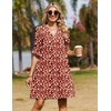 Zeagoo Summer Dresses for Women 2026 V Neck Ruffle Sleeve Loose Shift Dress Hawaiian Sundress Beach Vacation Clothes(Dark Red Floral)