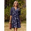 Zeagoo Summer Dresses for Women 2026 V Neck Ruffle Sleeve Loose Shift Dress Hawaiian Sundress Beach Vacation Clothes(Deep Blue Floral)
