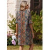 Zeagoo Summer Dresses for Women 2026 V Neck Ruffle Sleeve Loose Shift Dress Hawaiian Sundress Beach Vacation Clothes(Ethnic Style)