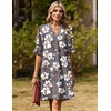 Zeagoo Summer Dresses for Women 2026 V Neck Ruffle Sleeve Loose Shift Dress Hawaiian Sundress Beach Vacation Clothes(Gray Floral)