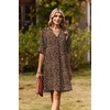 Zeagoo Summer Dresses for Women 2026 V Neck Ruffle Sleeve Loose Shift Dress Hawaiian Sundress Beach Vacation Clothes(Leopard Print)