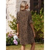 Zeagoo Summer Dresses for Women 2026 V Neck Ruffle Sleeve Loose Shift Dress Hawaiian Sundress Beach Vacation Clothes(Leopard Print)