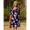Zeagoo Summer Dresses for Women 2026 V Neck Ruffle Sleeve Loose Shift Dress Hawaiian Sundress Beach Vacation Clothes(Navy Blue – Pink Flowers)
