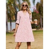 Zeagoo Summer Dresses for Women 2026 V Neck Ruffle Sleeve Loose Shift Dress Hawaiian Sundress Beach Vacation Clothes(Pink Polka Dots)