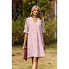 Zeagoo Summer Dresses for Women 2026 V Neck Ruffle Sleeve Loose Shift Dress Hawaiian Sundress Beach Vacation Clothes(Pink Polka Dots)