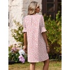 Zeagoo Summer Dresses for Women 2026 V Neck Ruffle Sleeve Loose Shift Dress Hawaiian Sundress Beach Vacation Clothes(Pink Polka Dots)