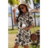 Zeagoo Summer Dresses for Women 2026 V Neck Ruffle Sleeve Loose Shift Dress Hawaiian Sundress Beach Vacation Clothes(Skin Floral)