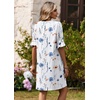 Zeagoo Summer Dresses for Women 2026 V Neck Ruffle Sleeve Loose Shift Dress Hawaiian Sundress Beach Vacation Clothes(White Floral)