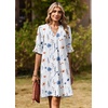 Zeagoo Summer Dresses for Women 2026 V Neck Ruffle Sleeve Loose Shift Dress Hawaiian Sundress Beach Vacation Clothes(White Floral)