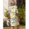 Zeagoo Summer Dresses for Women 2026 V Neck Ruffle Sleeve Loose Shift Dress Hawaiian Sundress Beach Vacation Clothes(Yellow Floral)