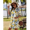 Zeagoo Summer Dresses for Women 2026 V Neck Ruffle Sleeve Loose Shift Dress Hawaiian Sundress Beach Vacation Clothes(Yellow Floral)