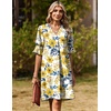 Zeagoo Summer Dresses for Women 2026 V Neck Ruffle Sleeve Loose Shift Dress Hawaiian Sundress Beach Vacation Clothes(Yellow Floral)