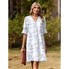 Zeagoo Summer Dresses for Women 2026 V Neck Ruffle Sleeve Loose Shift Dress Hawaiian Sundress Beach Vacation Clothes(Yellow Silhouette Flowers)