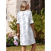 Zeagoo Summer Dresses for Women 2026 V Neck Ruffle Sleeve Loose Shift Dress Hawaiian Sundress Beach Vacation Clothes(Yellow Silhouette Flowers)
