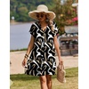 Zeagoo Summer Dresses for Women Shift Dress Casual Mini Vacation Sundress(Abstract Brush)