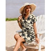 Zeagoo Summer Dresses for Women Shift Dress Casual Mini Vacation Sundress(Beige Floral)
