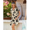Zeagoo Summer Dresses for Women Shift Dress Casual Mini Vacation Sundress(Beige Floral)