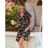 Zeagoo Summer Dresses for Women Shift Dress Casual Mini Vacation Sundress(Black Floral)