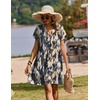 Zeagoo Summer Dresses for Women Shift Dress Casual Mini Vacation Sundress(Blue Tie Dye)