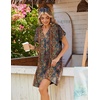 Zeagoo Summer Dresses for Women Shift Dress Casual Mini Vacation Sundress(Brown Floral)