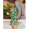 Zeagoo Summer Dresses for Women Shift Dress Casual Mini Vacation Sundress(Green Floral)