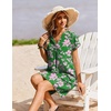 Zeagoo Summer Dresses for Women Shift Dress Casual Mini Vacation Sundress(Green Floral)