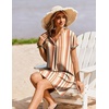 Zeagoo Summer Dresses for Women Shift Dress Casual Mini Vacation Sundress(Khaki Stripe)