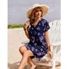 Zeagoo Summer Dresses for Women Shift Dress Casual Mini Vacation Sundress(Purple Floral)