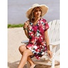Zeagoo Summer Dresses for Women Shift Dress Casual Mini Vacation Sundress(Red Floral)