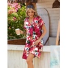 Zeagoo Summer Dresses for Women Shift Dress Casual Mini Vacation Sundress(Red Floral)