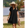 Zeagoo Summer Dresses for Women Shift Dress Casual Mini Vacation Sundress(Solid Black)