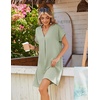 Zeagoo Summer Dresses for Women Shift Dress Casual Mini Vacation Sundress(Solid Green)