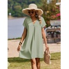 Zeagoo Summer Dresses for Women Shift Dress Casual Mini Vacation Sundress(Solid Green)